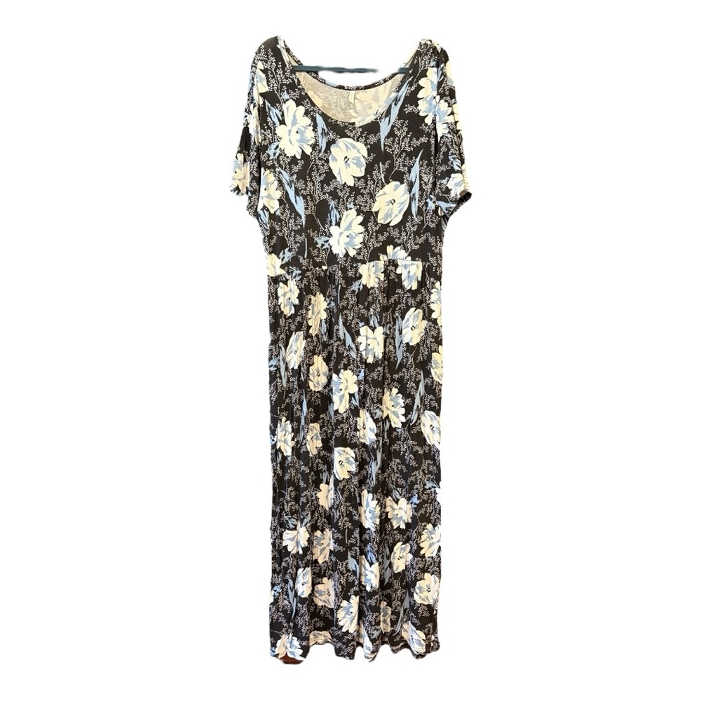 BISHUIGE Floral Print Maxi Dress 3XL – Boho Lightweight Stretchy X